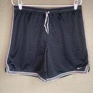Women Nike Black Sz M Polyester Athletic Mesh Shorts W/ Drawstring
